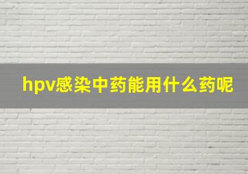 hpv感染中药能用什么药呢