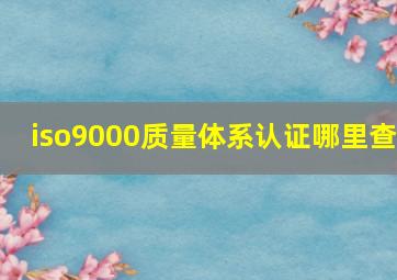 iso9000质量体系认证哪里查