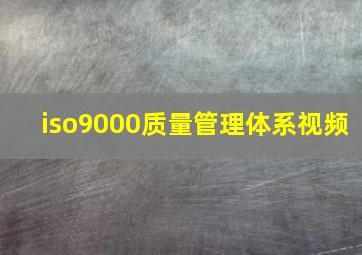 iso9000质量管理体系视频