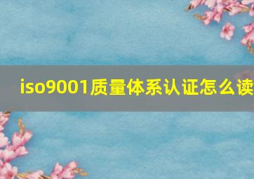 iso9001质量体系认证怎么读