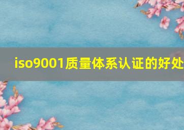 iso9001质量体系认证的好处