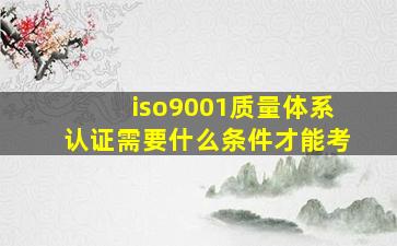 iso9001质量体系认证需要什么条件才能考