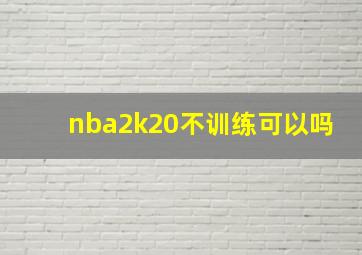 nba2k20不训练可以吗