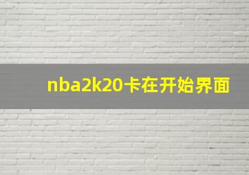 nba2k20卡在开始界面