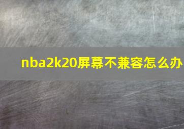 nba2k20屏幕不兼容怎么办