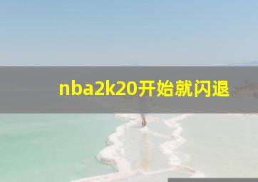 nba2k20开始就闪退