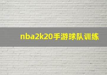 nba2k20手游球队训练