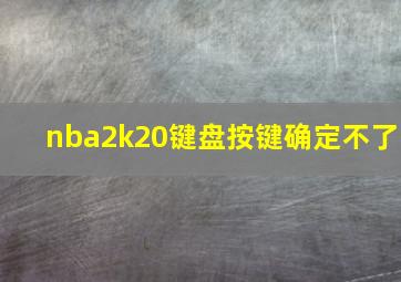 nba2k20键盘按键确定不了