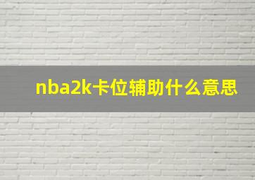 nba2k卡位辅助什么意思