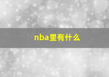 nba里有什么