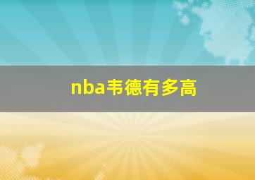 nba韦德有多高