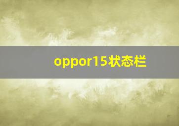 oppor15状态栏