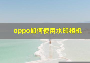 oppo如何使用水印相机