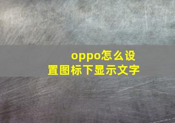 oppo怎么设置图标下显示文字