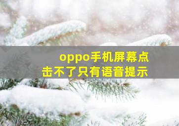 oppo手机屏幕点击不了只有语音提示