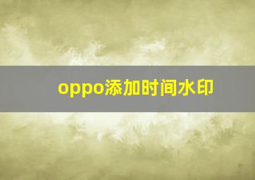 oppo添加时间水印