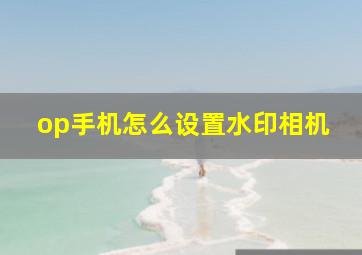 op手机怎么设置水印相机