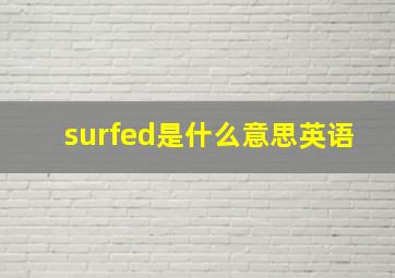 surfed是什么意思英语