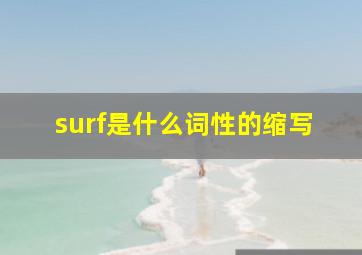 surf是什么词性的缩写