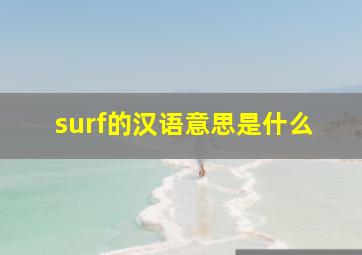 surf的汉语意思是什么