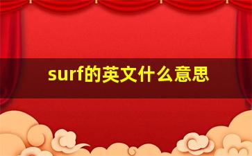 surf的英文什么意思