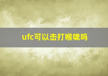 ufc可以击打喉咙吗