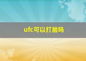 ufc可以打脸吗