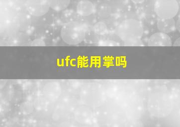 ufc能用掌吗