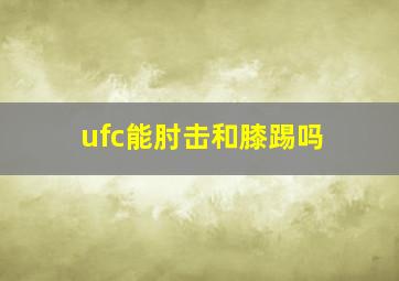 ufc能肘击和膝踢吗