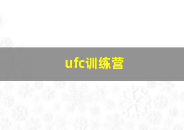 ufc训练营