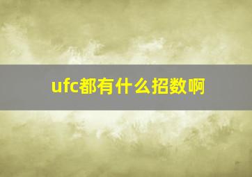 ufc都有什么招数啊