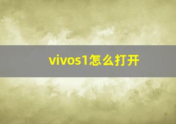 vivos1怎么打开