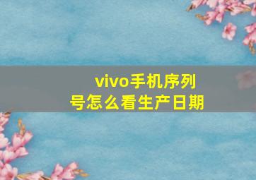 vivo手机序列号怎么看生产日期