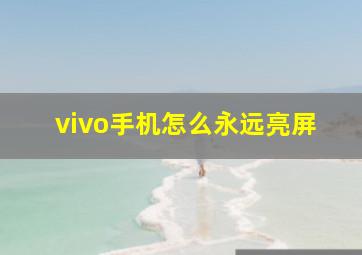 vivo手机怎么永远亮屏