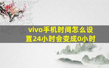 vivo手机时间怎么设置24小时会变成0小时