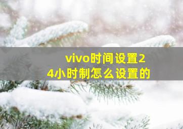 vivo时间设置24小时制怎么设置的