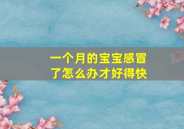 一个月的宝宝感冒了怎么办才好得快