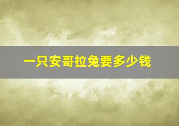 一只安哥拉兔要多少钱