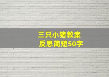 三只小猪教案反思简短50字