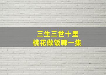 三生三世十里桃花做饭哪一集