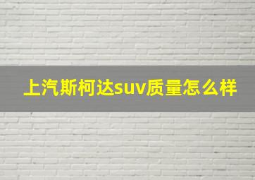 上汽斯柯达suv质量怎么样