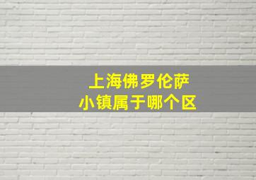 上海佛罗伦萨小镇属于哪个区