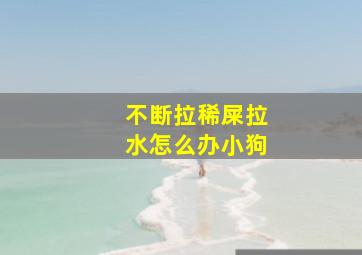 不断拉稀屎拉水怎么办小狗