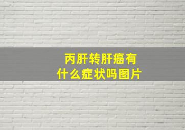 丙肝转肝癌有什么症状吗图片