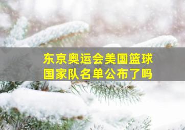 东京奥运会美国篮球国家队名单公布了吗