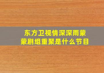 东方卫视情深深雨蒙蒙剧组重聚是什么节目