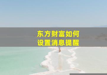 东方财富如何设置消息提醒