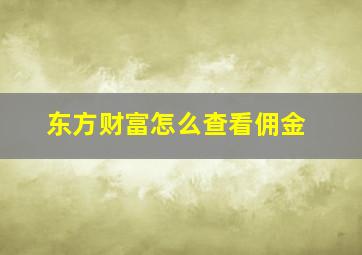 东方财富怎么查看佣金