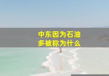 中东因为石油多被称为什么