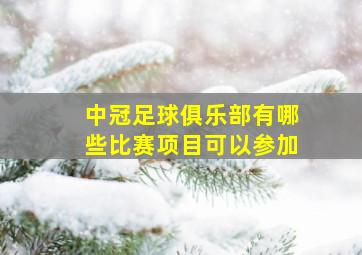 中冠足球俱乐部有哪些比赛项目可以参加